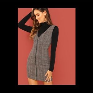NWOT Plaid Overall Zipper Dress/Jumper Size XS (U.S. size 2)